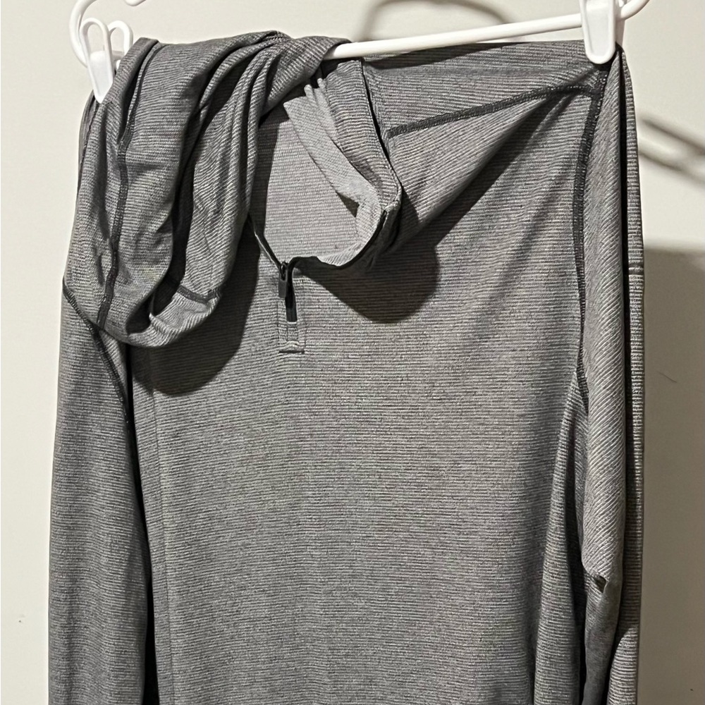 Under Armour Black and Gray HeatGear Hooded Top